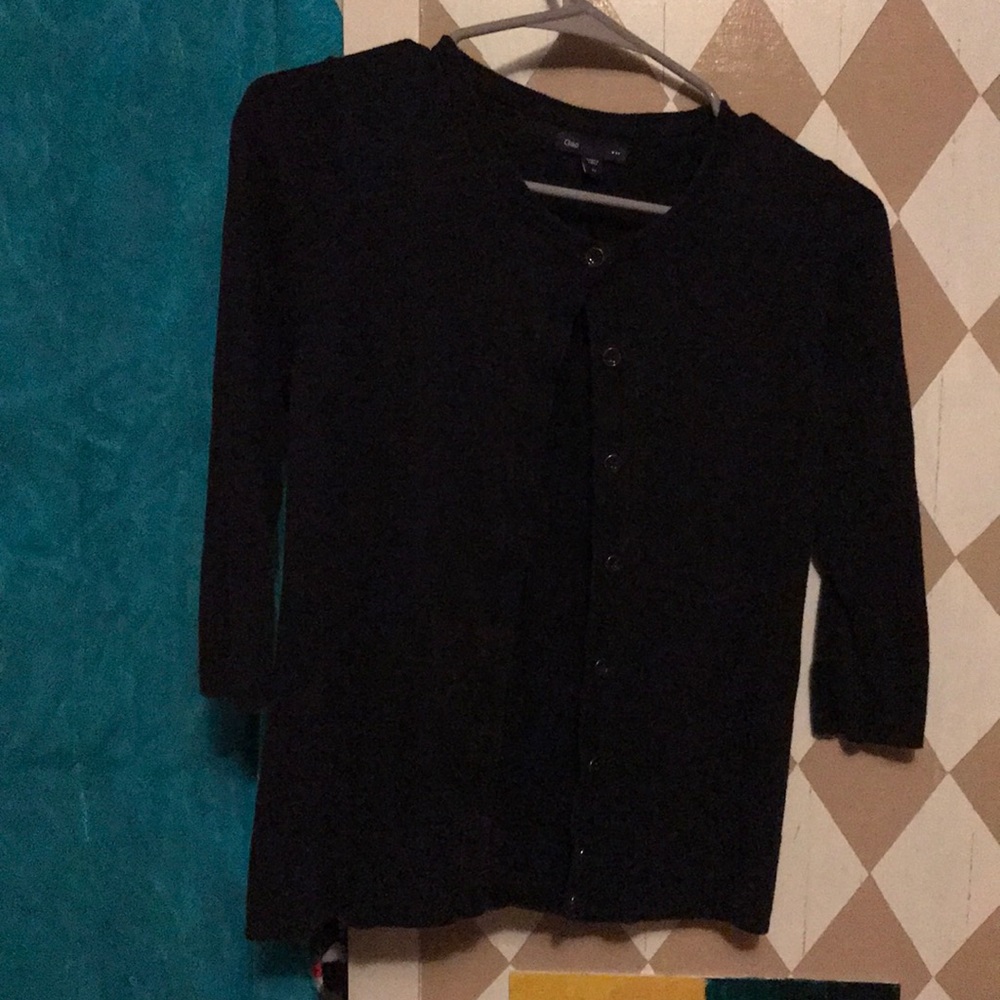 Black three quarter sleeve cardigan
